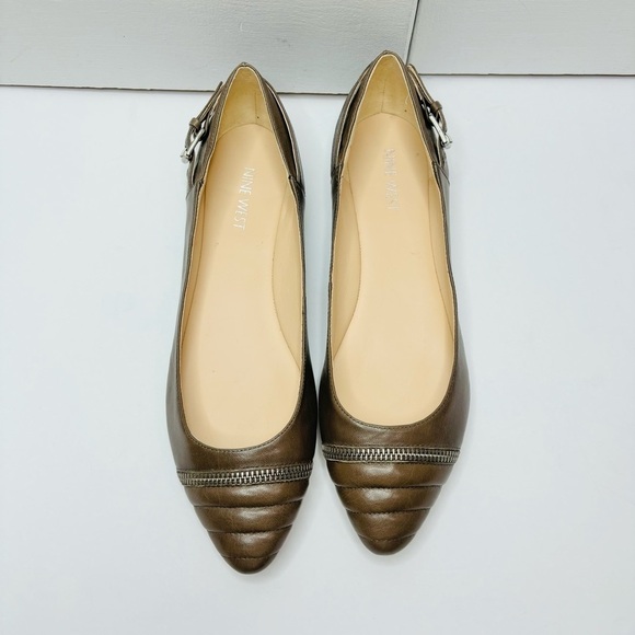 NINE WEST Savory Le Brown Pointed Toe Flats Size 9M - Picture 4 of 8